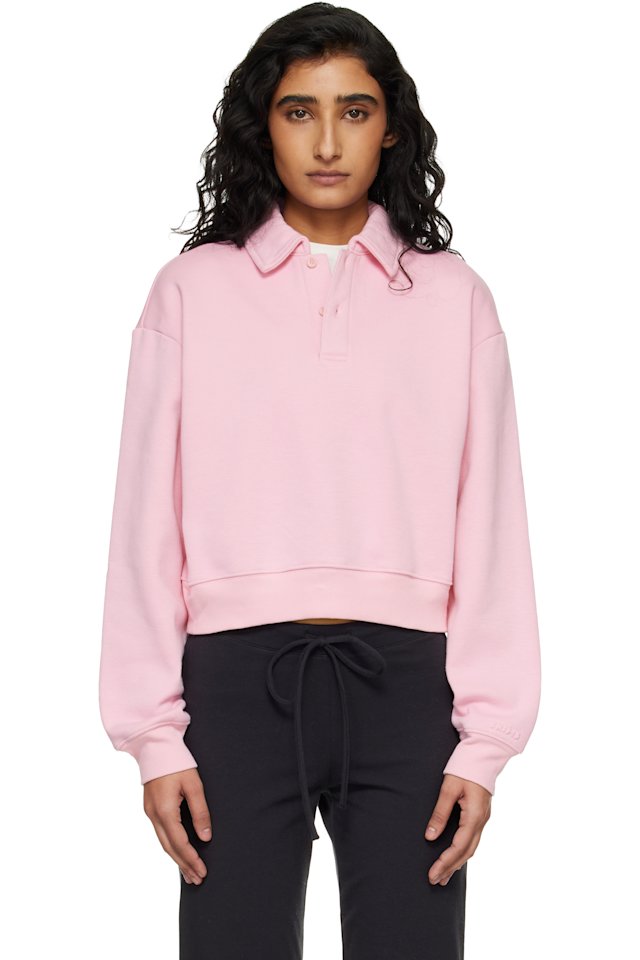 SKIMS — Pink Cotton Fleece Polo