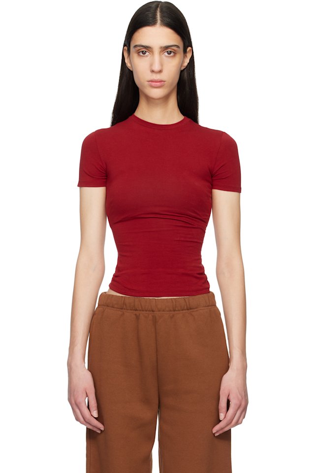 SKIMS — Red Cotton Jersey T-shirt