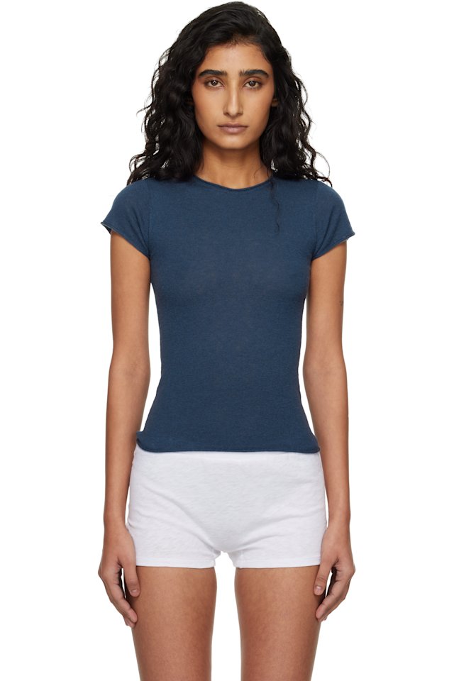 SKIMS — Navy Featherweight Cashmere Tee