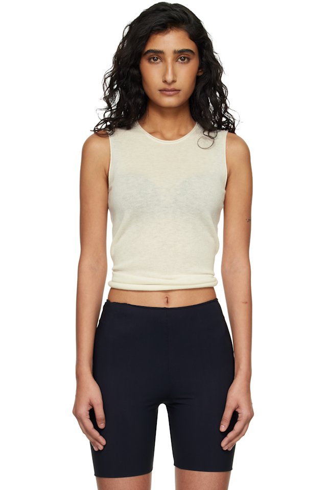 SKIMS — Off-White Featherweight Cashmere Sleeveless Top