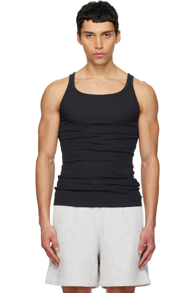 SKIMS — Three-Pack Black Skims Cotton Rib Tank Tops