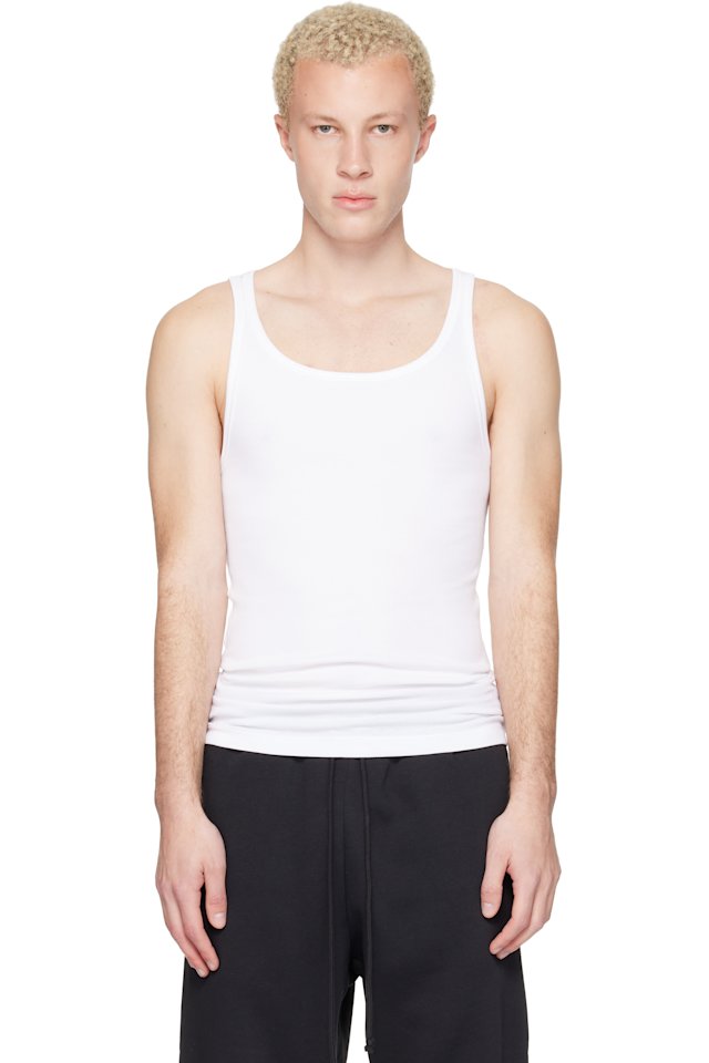 SKIMS — Three-Pack White SKIMS Cotton Rib Tank Tops