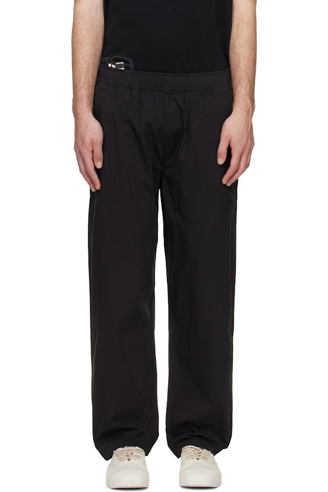 AAPE by A Bathing Ape — Black 'AAPE NOW' Woven Trousers