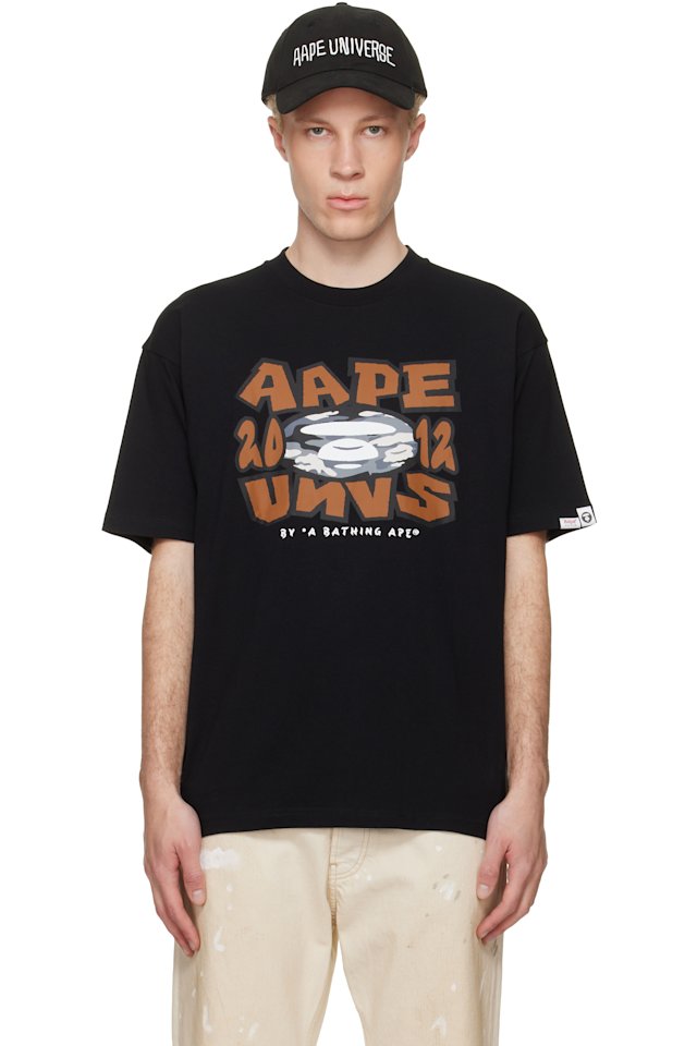 AAPE by A Bathing Ape — Black 'AAPE' Theme Main T-shirt