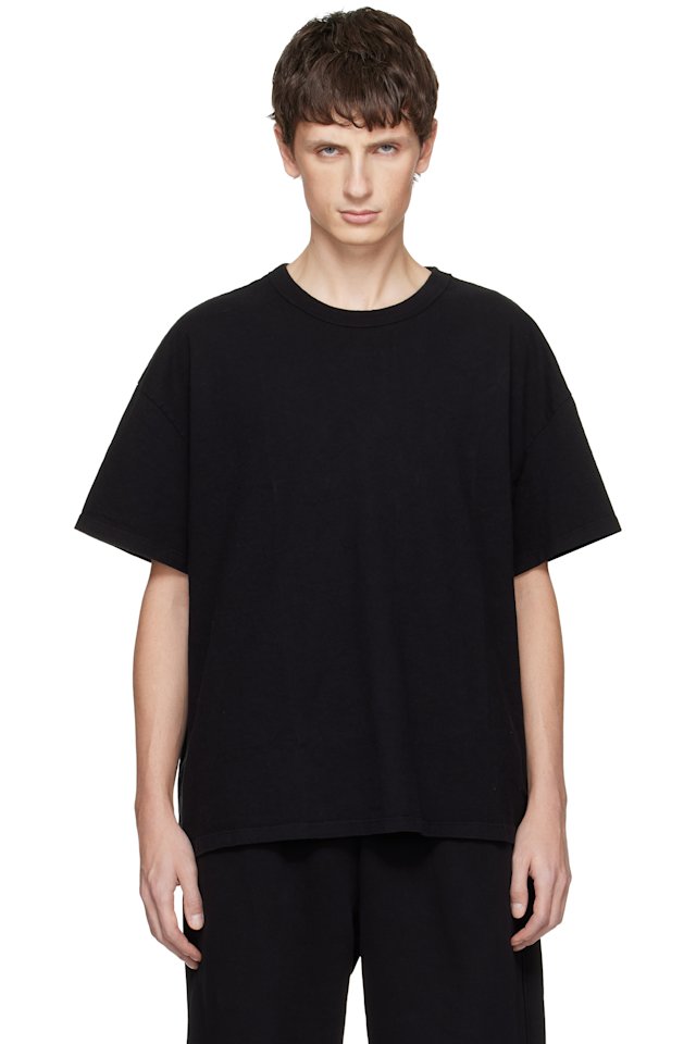 Les Tien — Black Lightweight Binded Neck Oversized T-shirt