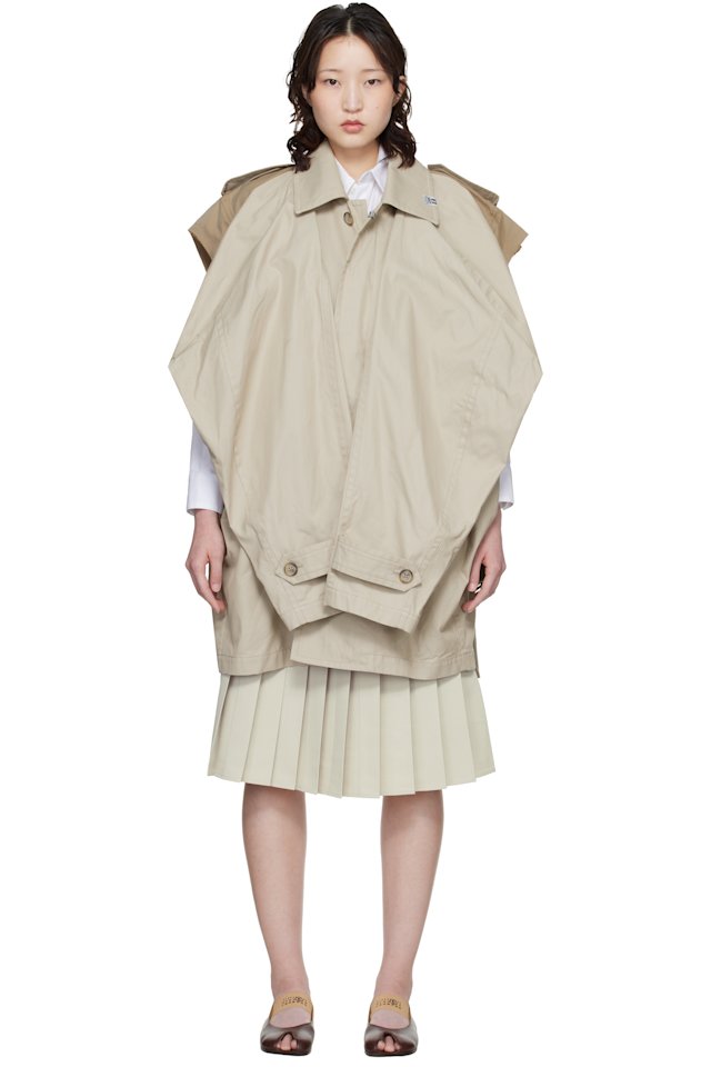 Maison MIHARA YASUHIRO — Beige Vest Combined Balmacaan Trench Coat