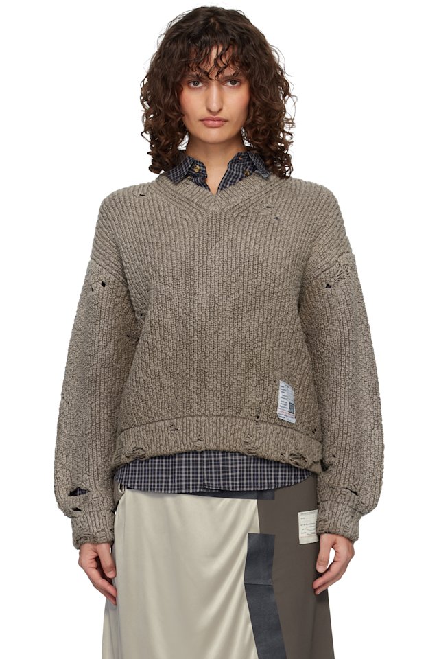 Maison MIHARA YASUHIRO — Brown Sun Faded Like Knit Sweater