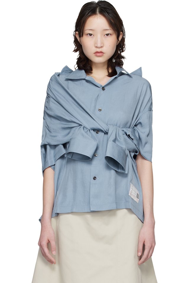 Maison MIHARA YASUHIRO — Blue Shawl Layered Shirt