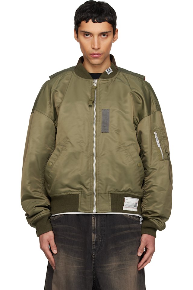 Maison MIHARA YASUHIRO — Khaki Vest Combined Flight Bomber Jacket