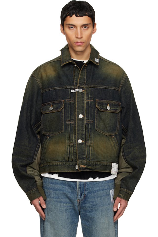 Maison MIHARA YASUHIRO — Khaki & Navy Front Back Combined Denim Jacket