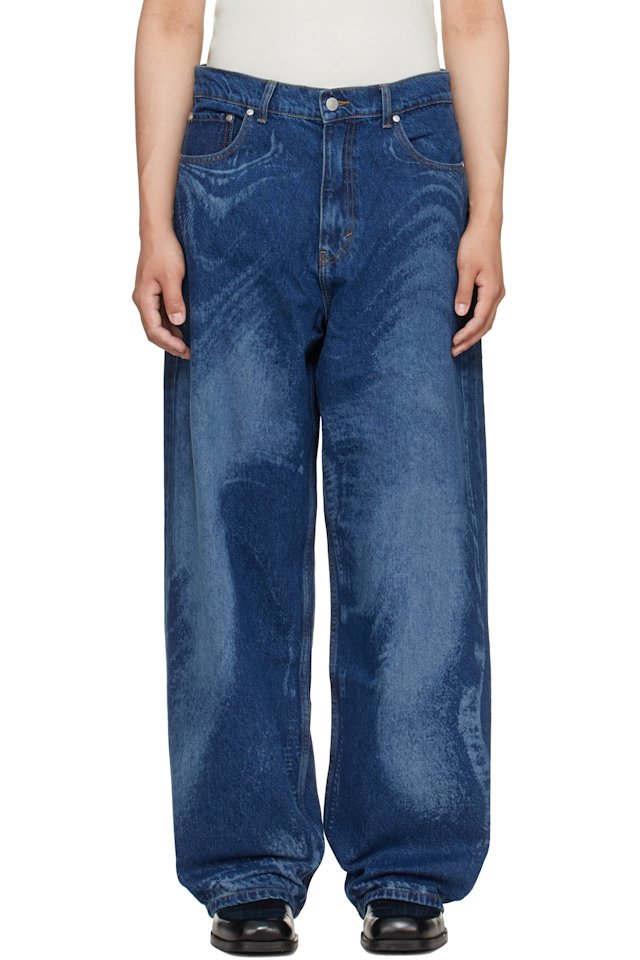 CAMPERLAB — Blue Distorted Laser Loose Fit Jeans