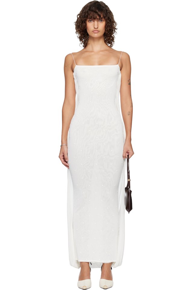 JACQUEMUS — Off-White 'The Plumetis knit' Maxi Dress