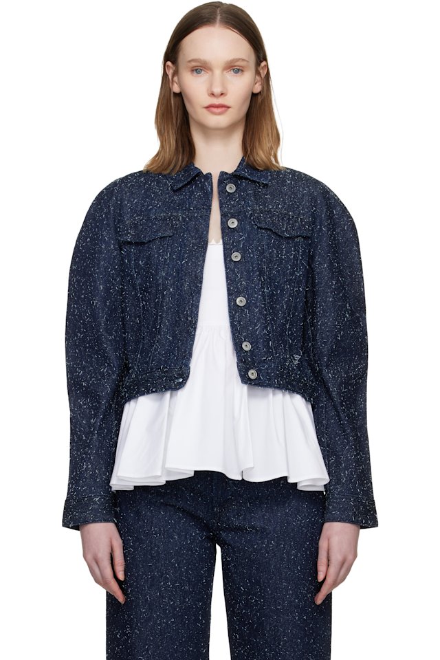 JACQUEMUS — Navy 'The Ovalo de-Nîmes' Denim Jacket