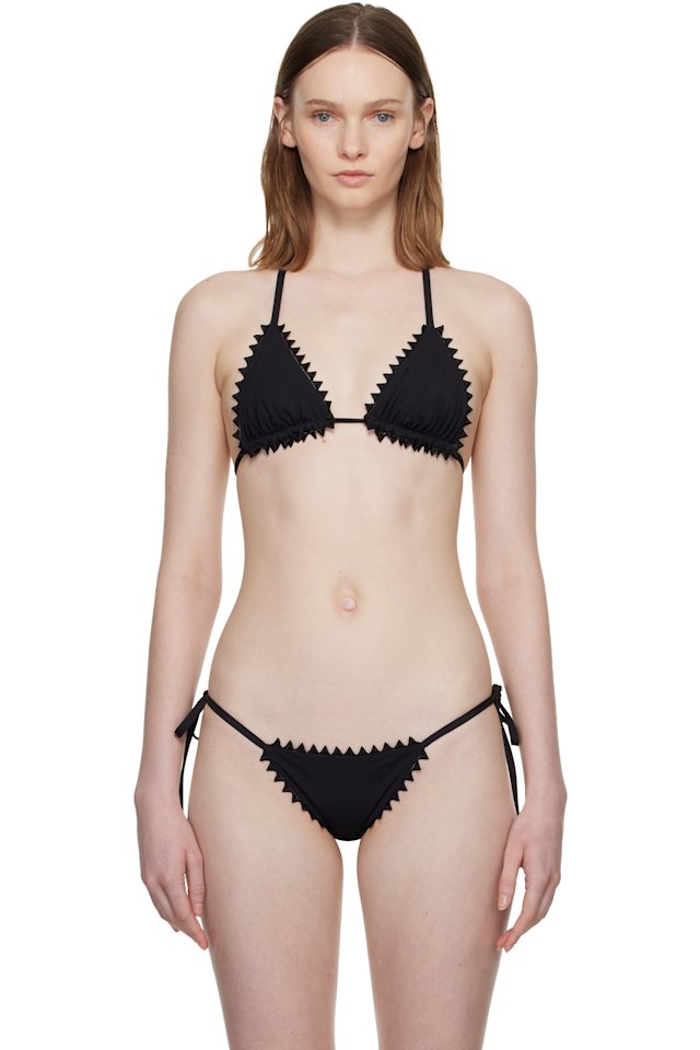JACQUEMUS — Black 'The Picot' Bikini Top