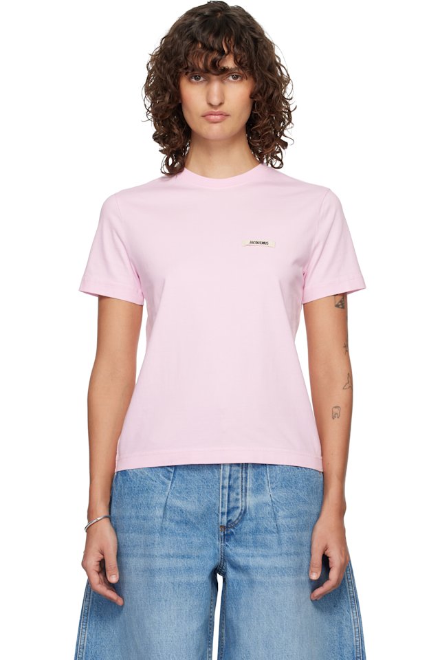 JACQUEMUS — Pink 'The Gros Grain short-sleeve' T-shirt