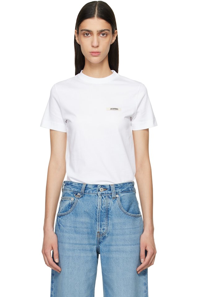 JACQUEMUS — White 'The Gros Grain short-sleeve' T-shirt