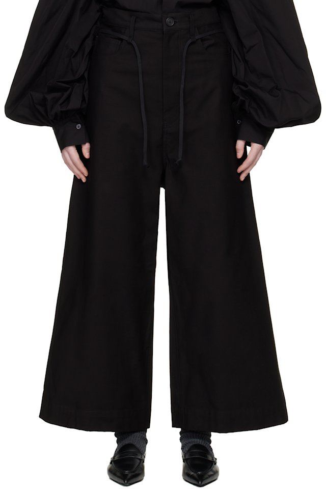 YOHJI YAMAMOTO — Black Double Loop D Trousers