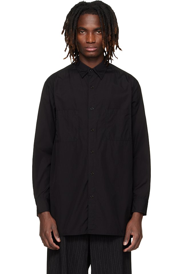 YOHJI YAMAMOTO — Black Big Standard Chain Stitch Shirt