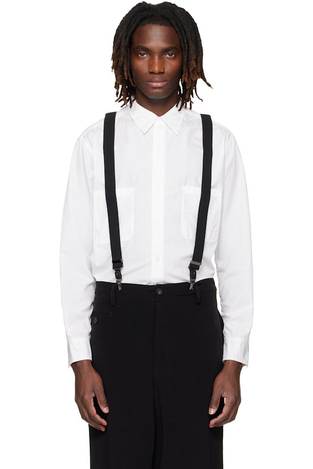YOHJI YAMAMOTO — White Big Standard Chain Stitch Shirt