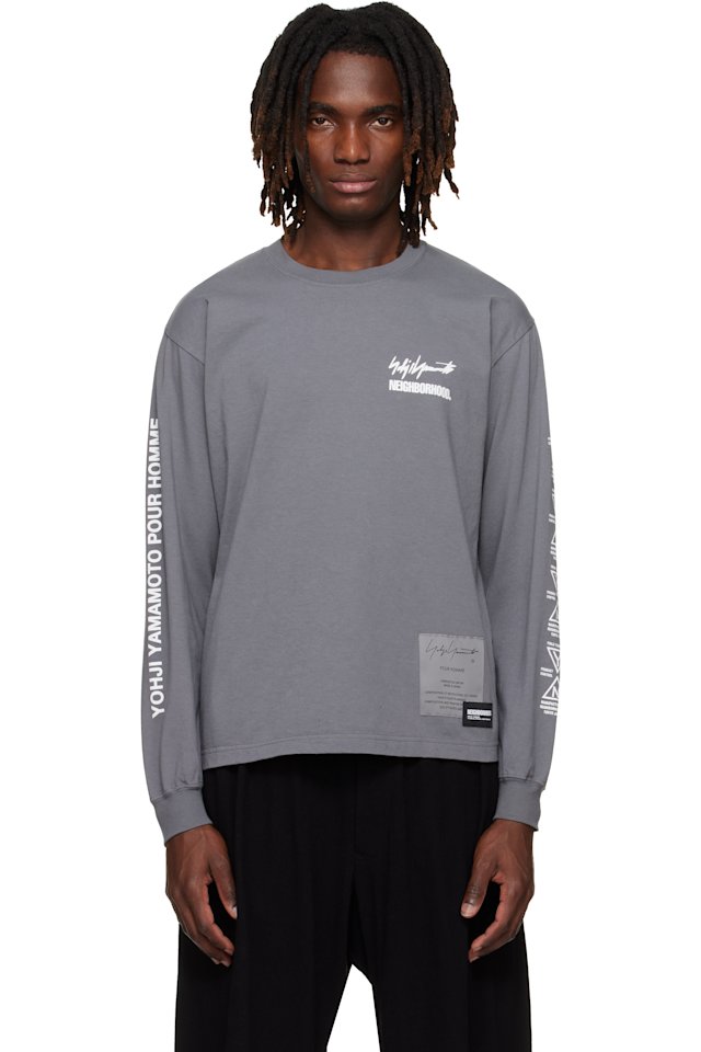 YOHJI YAMAMOTO — Gray NEIGHBORHOOD Edition LS T-shirt