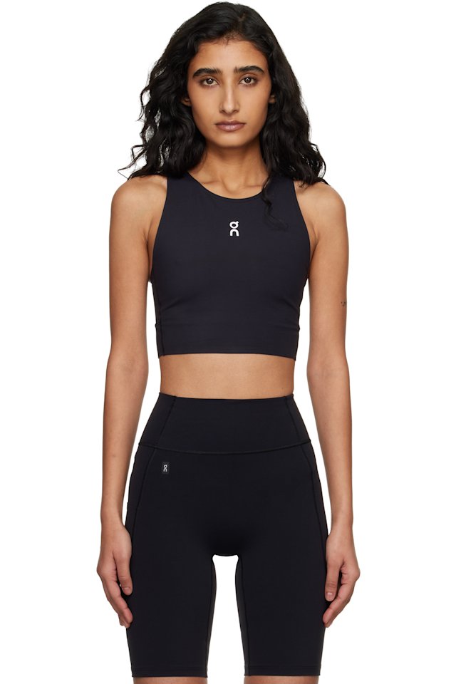 On — Black Court Crop Tank Top