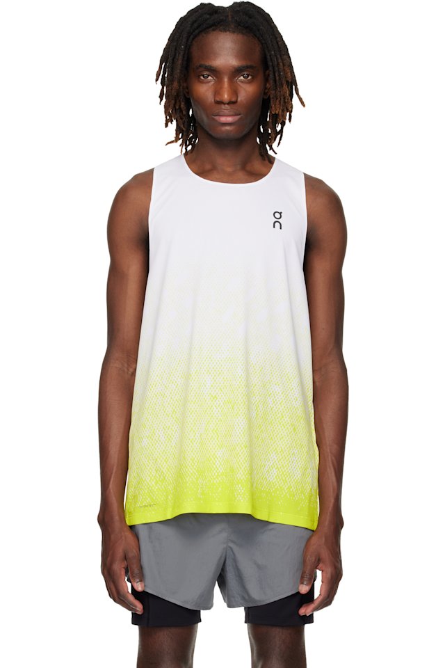 On — White & Green Zero Singlet Running Top