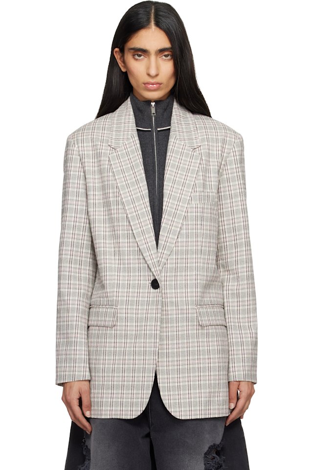 Isabel Marant Etoile — Off White & Pink Selda Blazer