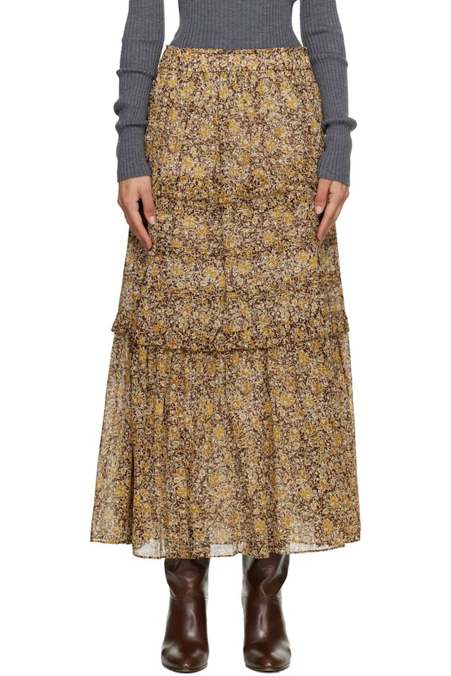 Isabel Marant Etoile — Brown & Khaki Volomia Maxi Skirt