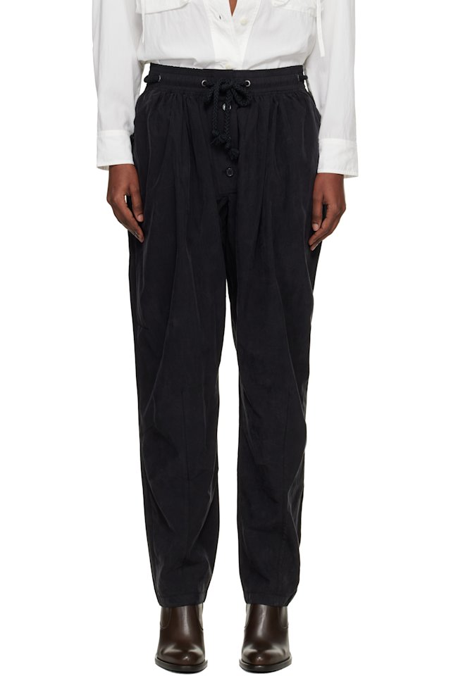 Isabel Marant — Black Falcona Fluid Satiny Trousers