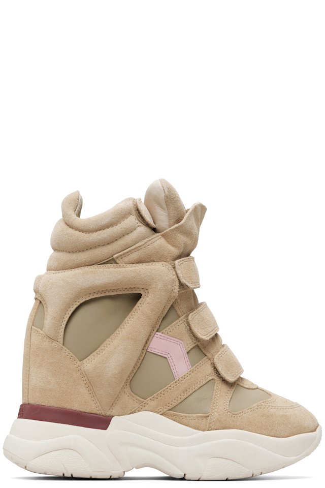 Isabel Marant — Beige & Pink Balskee Sneakers