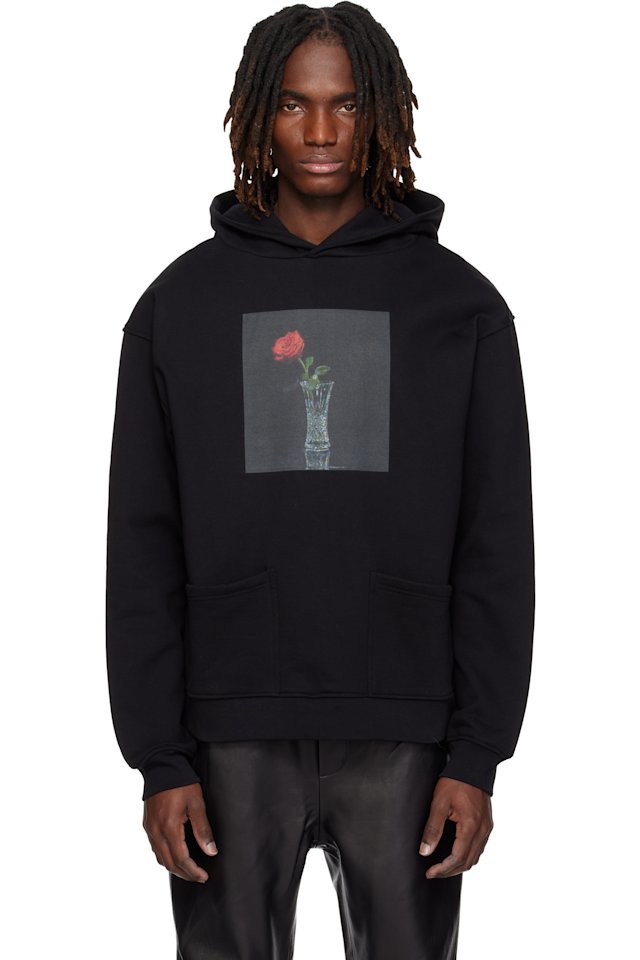 Ernest W. Baker — Black Rose Print Hoodie