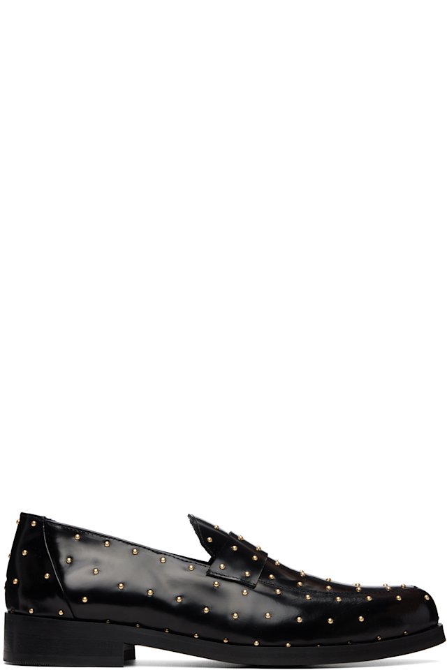 Ernest W. Baker — Black Studded Leather Loafers