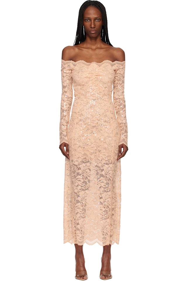 Rabanne — Pink Lace Midi Dress