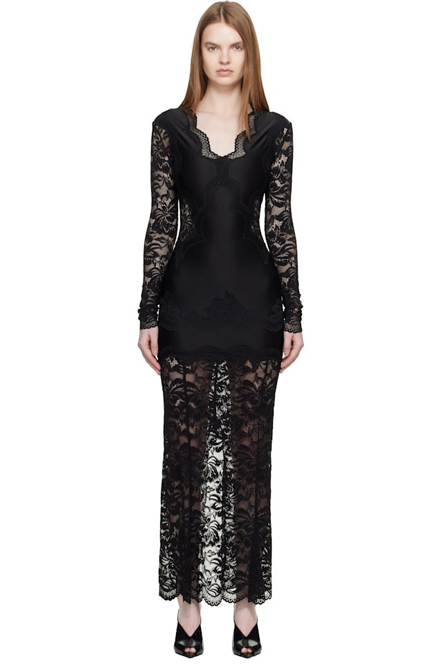 Rabanne — Black Lace Maxi Dress