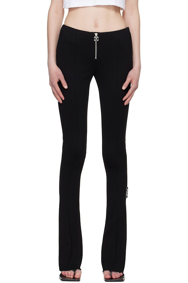 Off-White — Black Heavy Jersey Slim Trousers