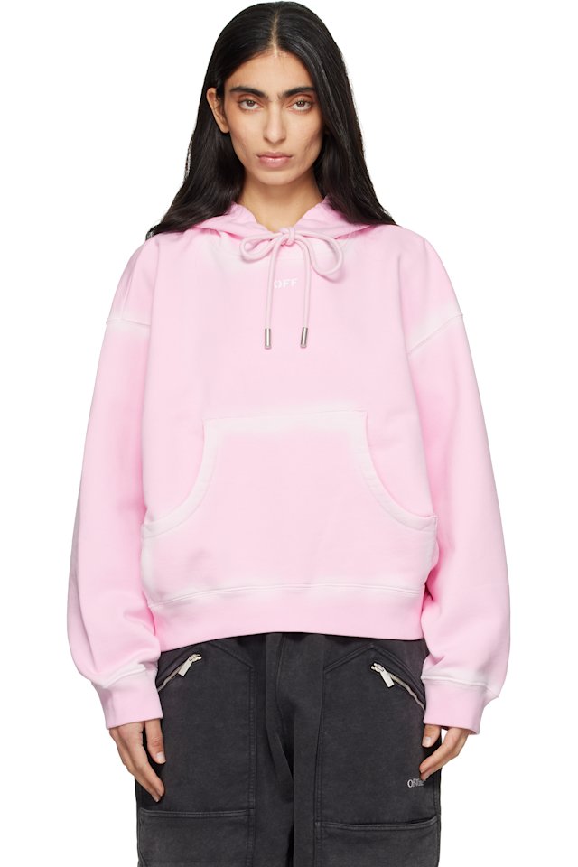 Off-White — Pink Spray Off Stamp Over Hoodie
