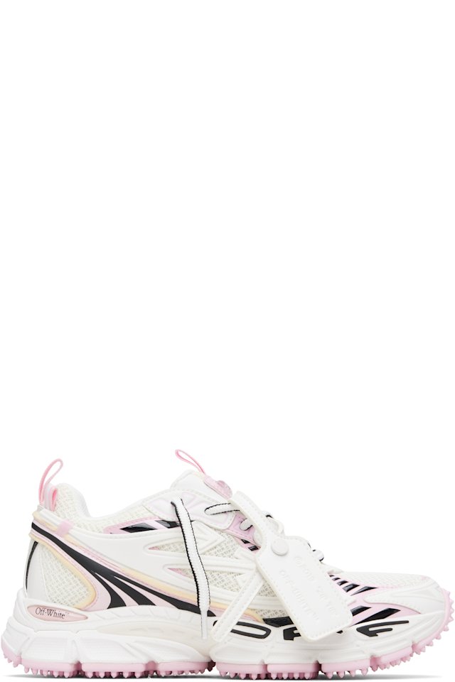Off-White — White & Pink 'Be Right Back' Sneakers