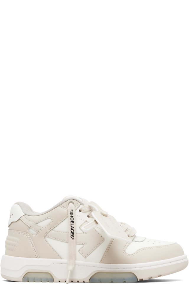 Off-White — White & Beige Out Of Office Sneakers