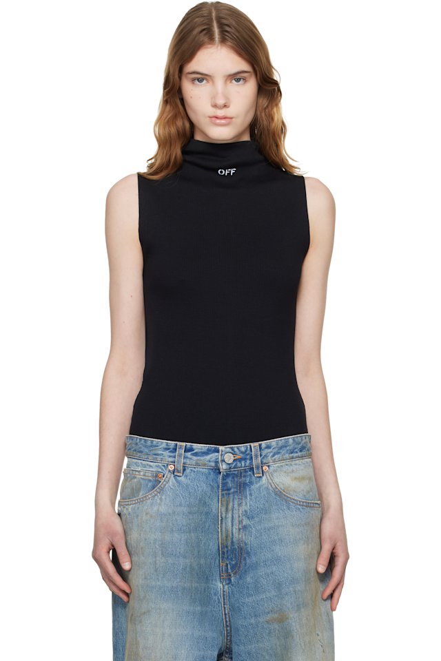 Off-White — Black 'OFF' Stamp Rib Bodysuit