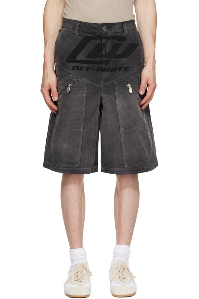 Off-White — Black Owr Grad Cot Carpenter Shorts