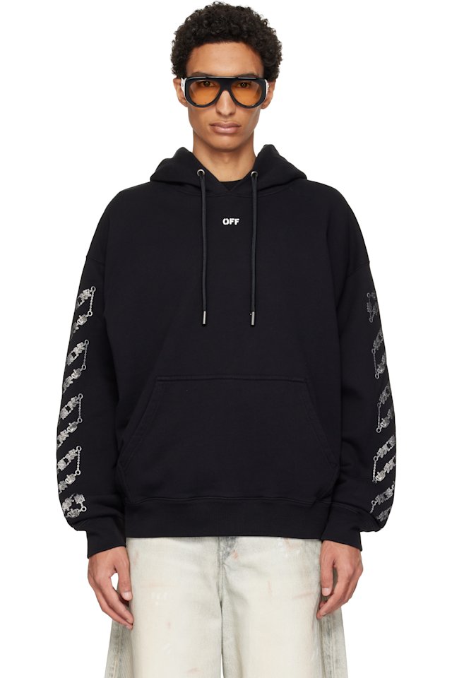 Off-White — Black Chain Arrow Diagonal Skate Hoodie