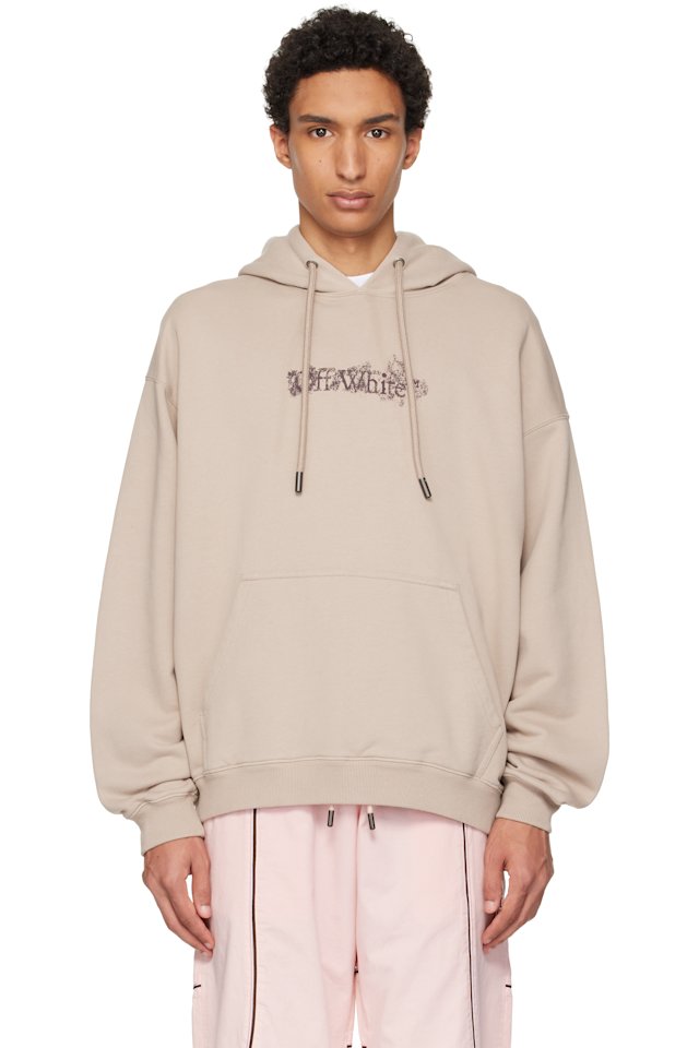Off-White — Beige Heraldic Arrow Skate Hoodie