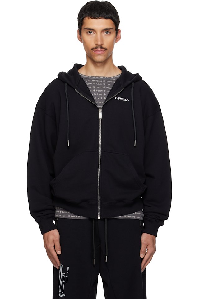 Off-White — Black Half Arrow Skate Zip Hoodie