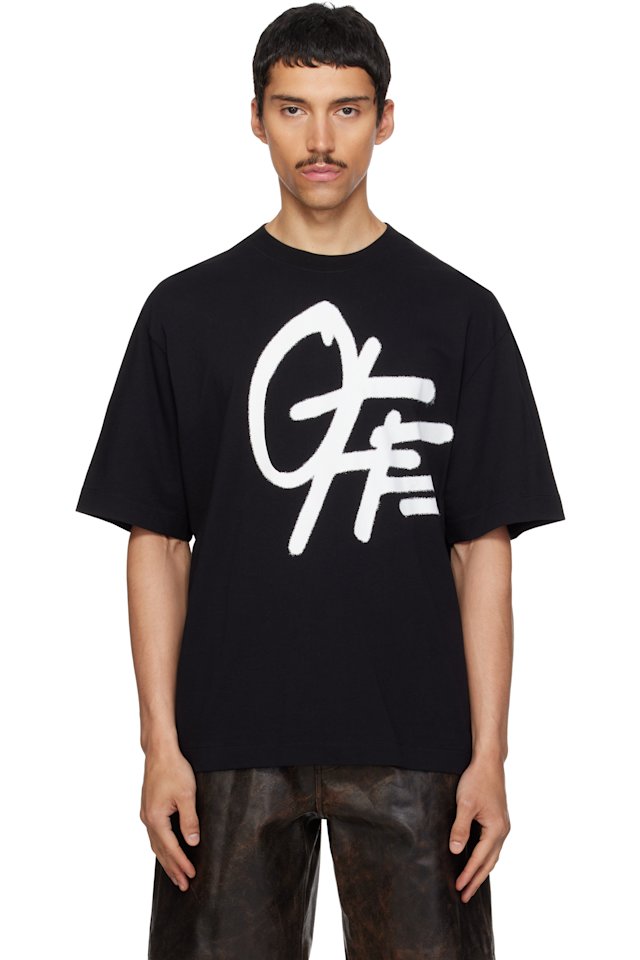 Off-White — Black Shared Spray Logo Skate T-shirt