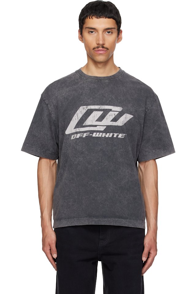 Off-White — Black 'OW' Racing Skate T-shirt