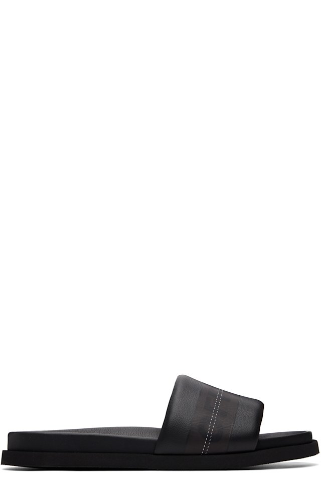 Off-White — Black Industrial Belt Slider Sandals