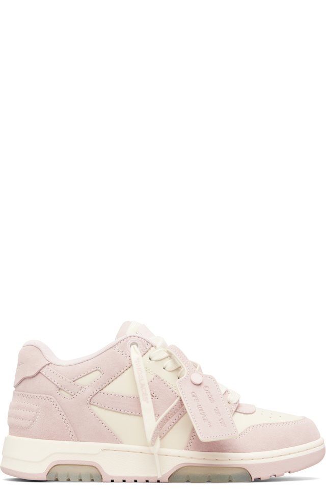 Off-White — Pink & Off-White 'Out Of Office' Sneakers