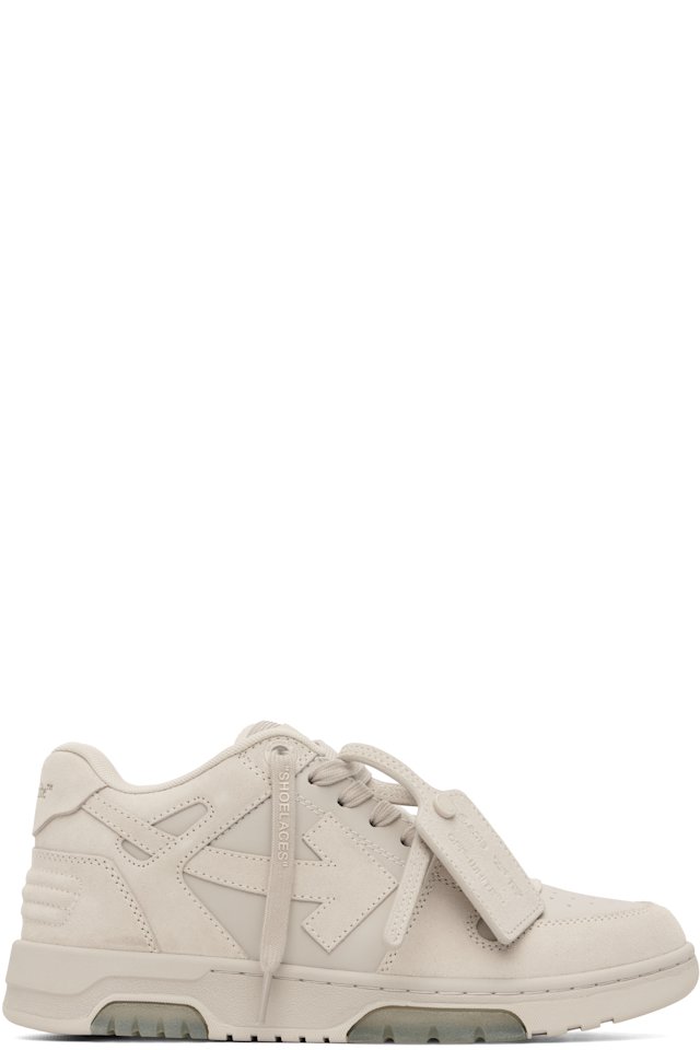 Off-White — Beige & Taupe 'Out Of Office' Sneakers