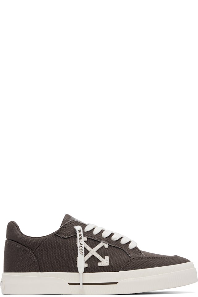 Off-White — Brown Low Vulcanized Canvas Sneakers
