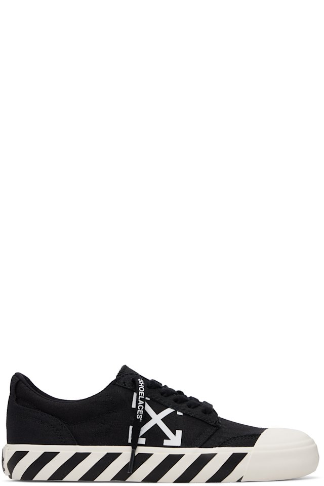 Off-White — Black Vulcanized Undercut Sneakers
